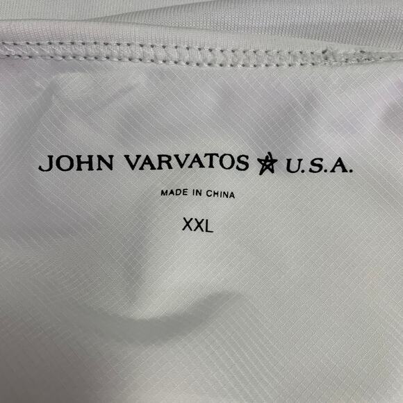 JOHN VARVATOS * U.S.A. Size XXL White Contrast Stitch Cotton Blend T-shirt - Picture 8 of 10
